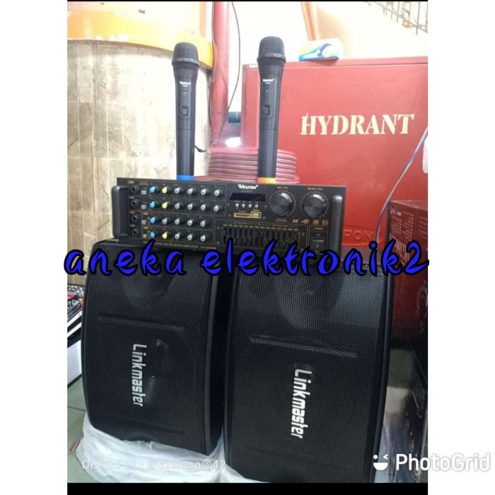 PAKET KARAOKE MURAH SPEAKER 1 0" + AMPLIFIER BLUETOTH DAN MIC WIRELESS