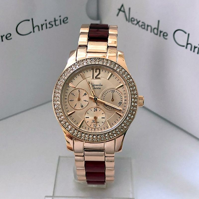 Alexandre Christie AC 2463 Rose Red jam tangan wanita