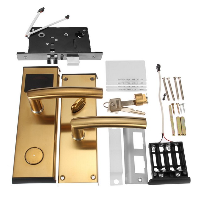 Door Lock With Card H1252 - SILVER [RIGHT]