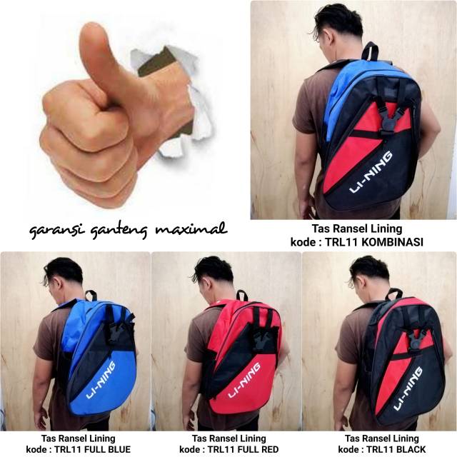 Tas Ransel ( Badminton / Bulutangkis ) Lining Grade Ori TRL-11 Lining