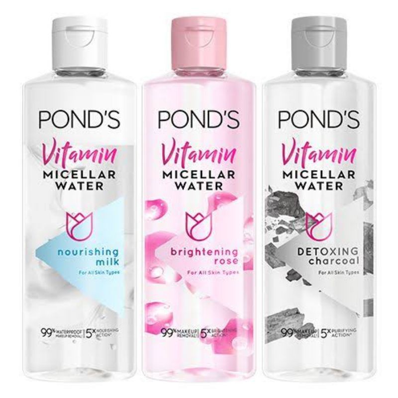 Pond's Micellar Water Charcoal/Nourishing Milk/Brightening Rose