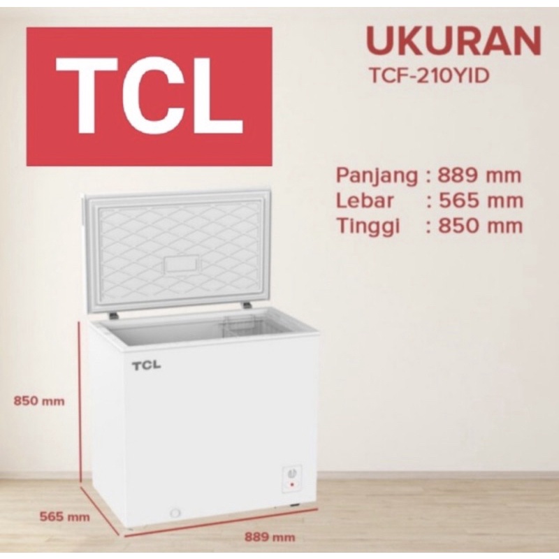chest freezer / freezer box TCl 200 liter tcf 210 yid