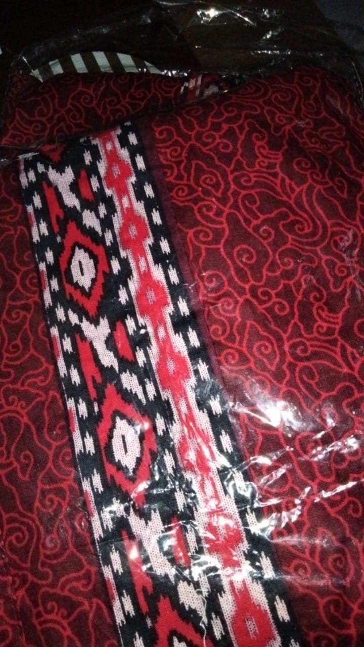 Batik Couple Keluarga Maura Couple Sania Ruffle Ori Ndoro Jowi Dnt Termurah Motif Mega Mendung Merah