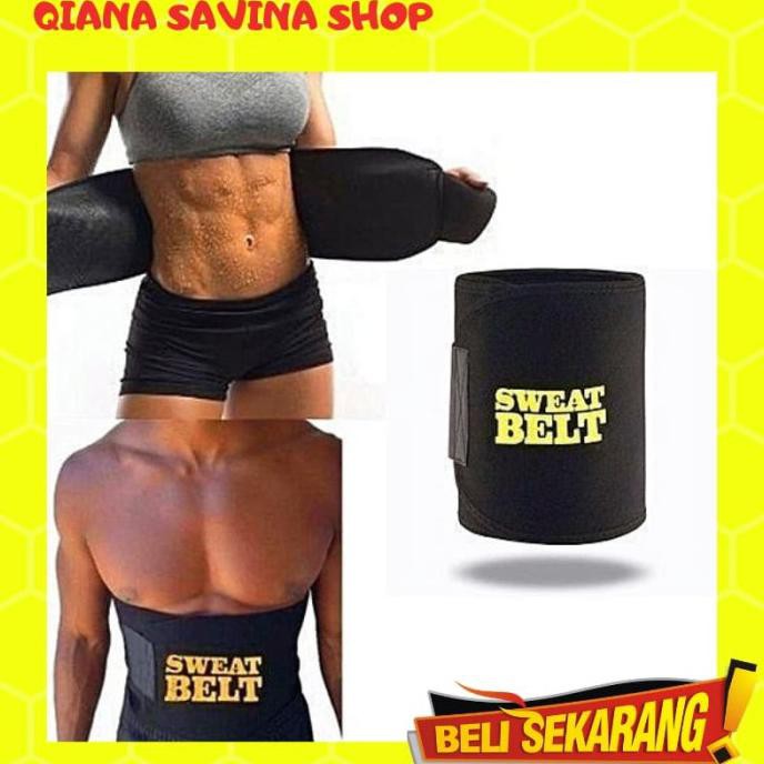 Belt Sabuk Gym Fitnes Pelangsing Pria Wanita Sweatbelt Sweat Bealt