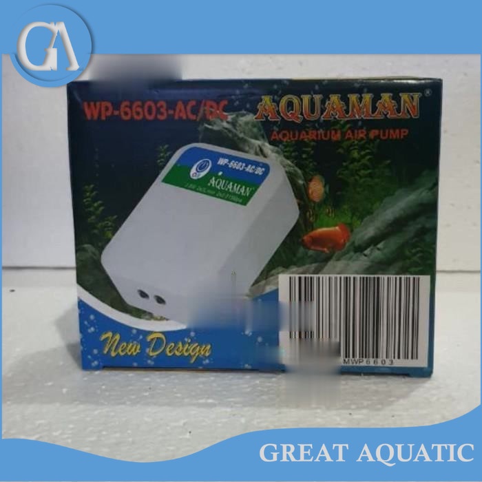 pompa udara AC DC AQUAMAN WP 6603 ACDC WP6603 aerator 2 lubang