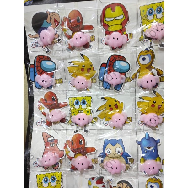 Stiker dan squishy moni karakter animals gajah gajahan per set 3d kenyal lucu