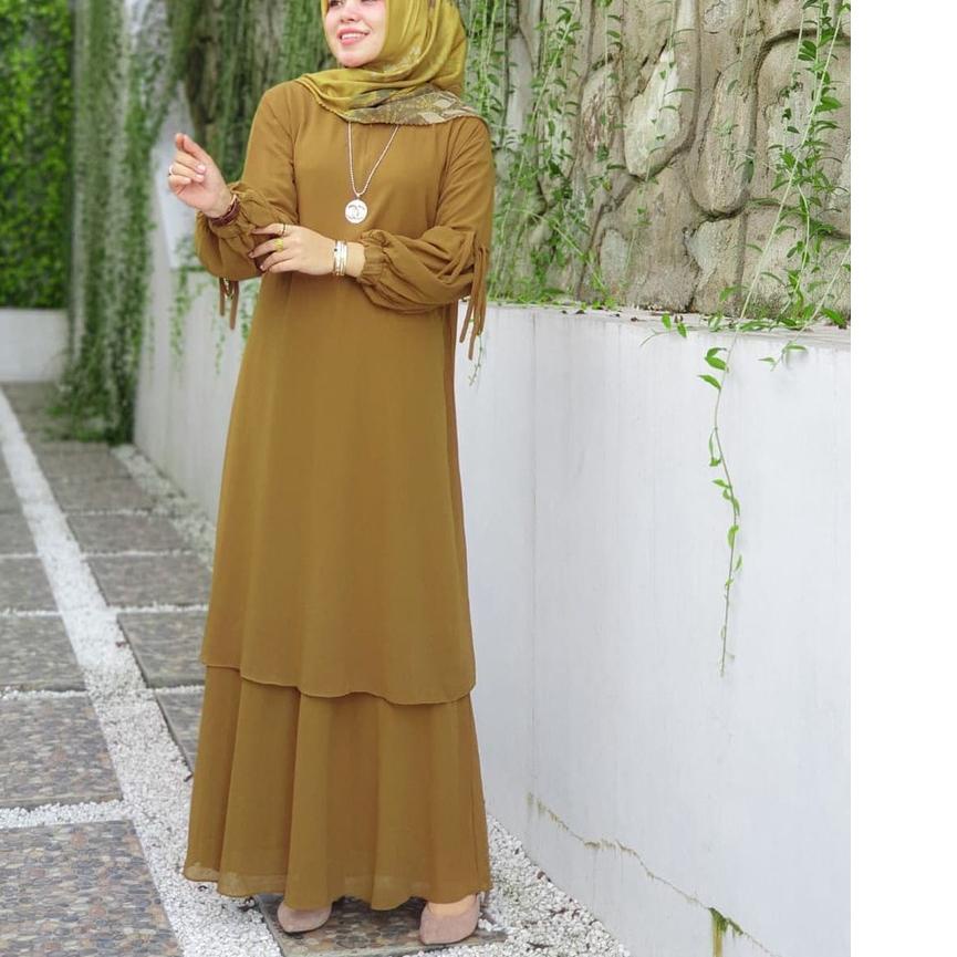 ♧ [ HOB ] Sinta Set / Setelan Gamis Ceruty Babydoll Terbaru / Kekinian / Fashion Muslim / Dress Wani