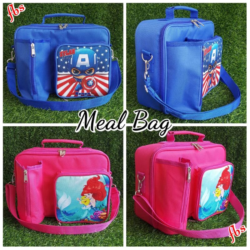 MEAL BAG CUSTOM Tas Kotak Makan LUNCH BAG ANAK Tas Lunch Box TAS BEKAL SELEMPANG