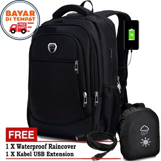 SHOPEE 1.1 NEW YEAR SALE!! POLO BACKPACK ORI P182 Tas Ransel Import Backpack Pria USB Charger Tas Pria POLO IMPOR