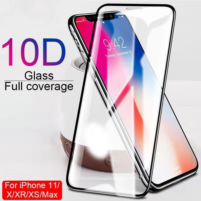 Pelindung Layar Tempered Glass 10d HD Shockproof Untuk iPhone 14 13 12 11 7 8 plus x xr xsmax 10DGH