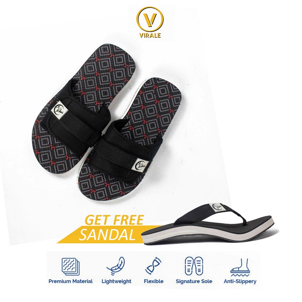 Sandal Slide Pria Virale Murah Original Model Selop GRATIS Sendal Distro Terbaru TG 11 - JPT FT