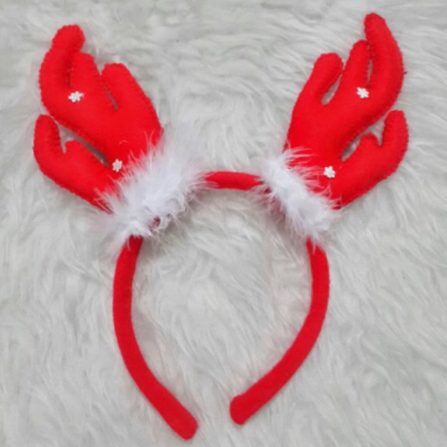 PO 3 HARI Bando Natal Karakter Rusa Snow Salju Bulu Tanduk Deer Xmas Merry Christmas Rudolph Raindeer Santa