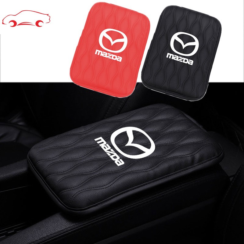 Car Armrest Pad Universal Leather Auto Center Console Storage Box Cover Mat Automobiles Waterproof Armrest Protector Cushion For Mazda CX5 Mazda 3 2 6 5 CX3 RX8 BT50 323 CX8 CX30 RX7 626 CX7 NX5 CX9