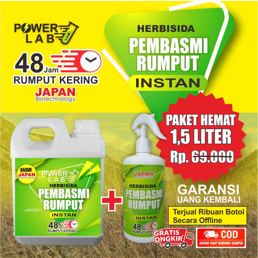 Terlaris Paket Hemat Lengkap 1 Jerigen dan 1 Botol Spray Herbisida Kontak Racun Obat Pembasmi dan Pe