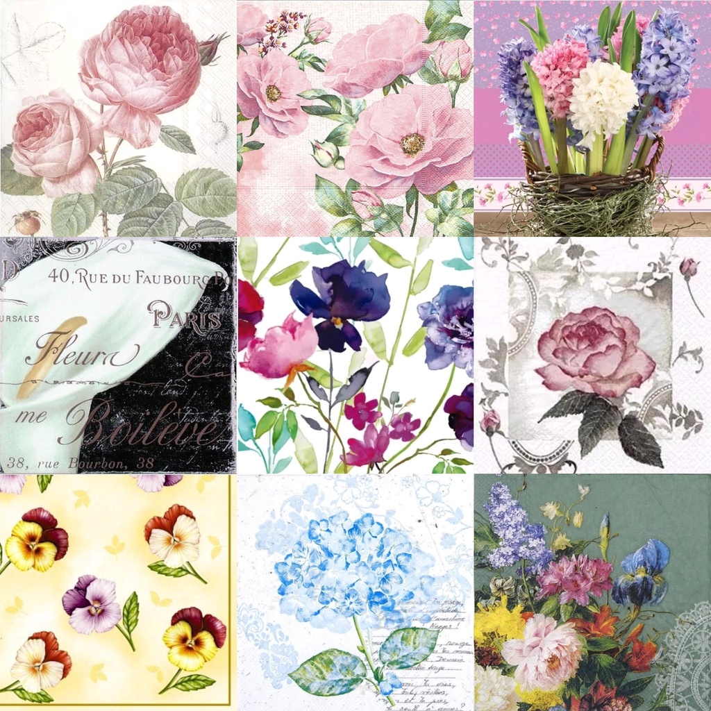 TISU NAPKIN DECOUPAGE EROPAH – Flower Motif AW
