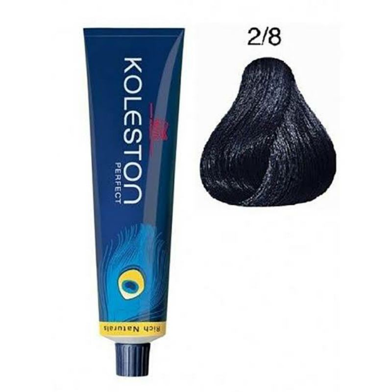 PERMANENT CREME HAIR COLOR WELLA KOLESTON PERFECT 2/8 BLUE BLACK 60GR