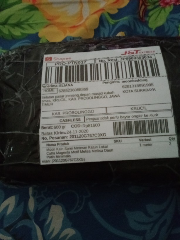 Moon Kain Sprei Meteran Katun Lokal Catra Magenta Melisa Mellisa Daun Minimalis & Bunga Carmelita