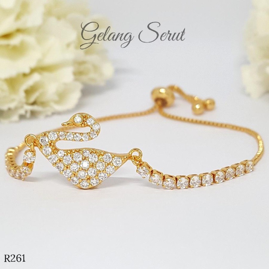 PGX Gelang Serut Xuping Aksesoris Wanita Fashion Korea Perhiasan Lapis Emas - R261