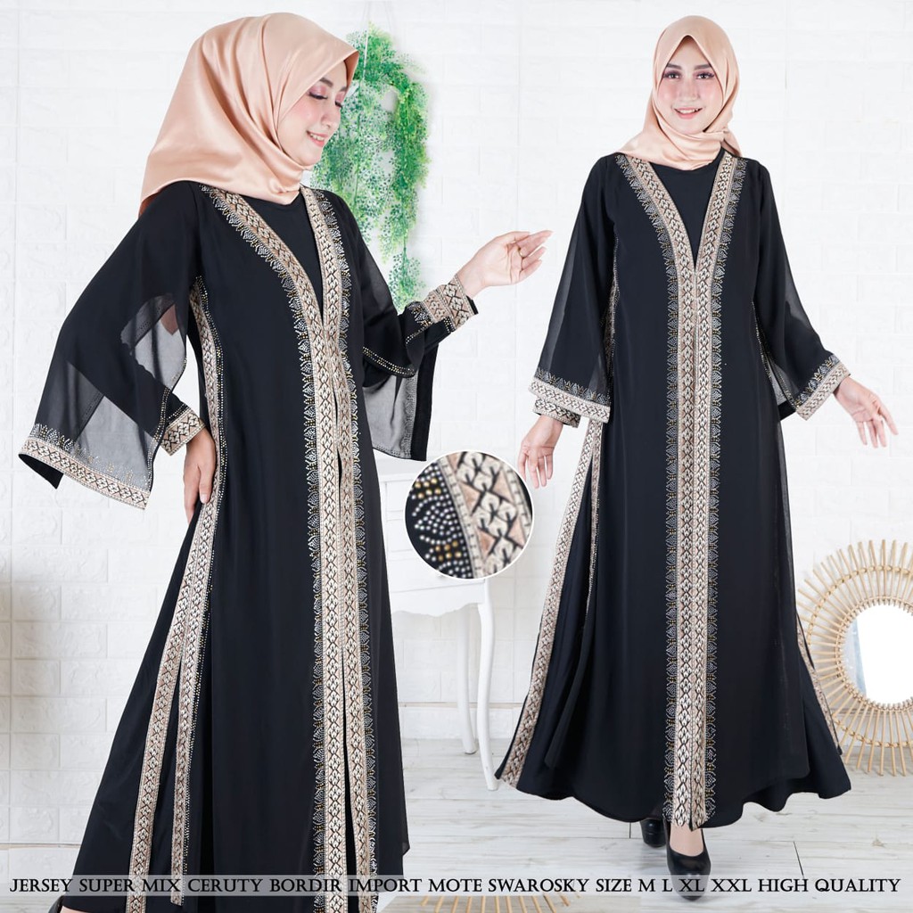 GAMIS ABAYA HITAM TURKY 1057 JERSUP MIC CERUTY ABAYA GAMIS ABAYA HITAM TURKY 1057 JERSUP MIC CERUTY ABAYA