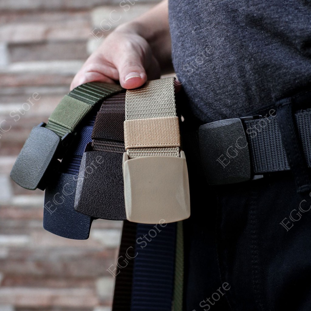 IKAT PINGGANG PRIA CANVAS TACTICAL MILITARY MEN BELT 150CM JEPIT ANTI METAL DETECTOR  - MC-NL-140