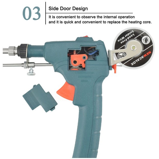 Solder Listrik Tembak 60W Model Pistol Dengan Tempat Penggulung Timah