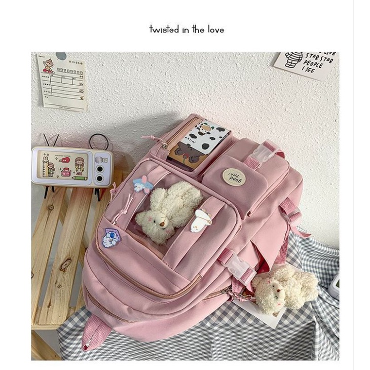 Tas Ransel Wanita Backpack Korea Import 33 + BONEKA