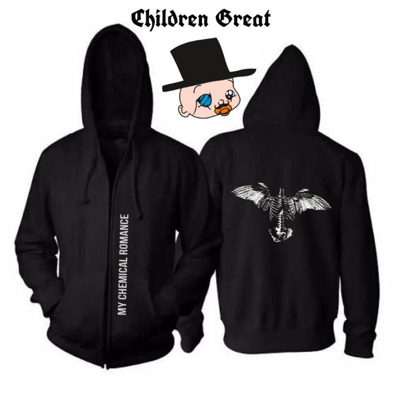 Jaket Hoodie MY CHEMICAL ROMANCE zipper resleting jacket BAND katun baby terry cotton fleece / pria 