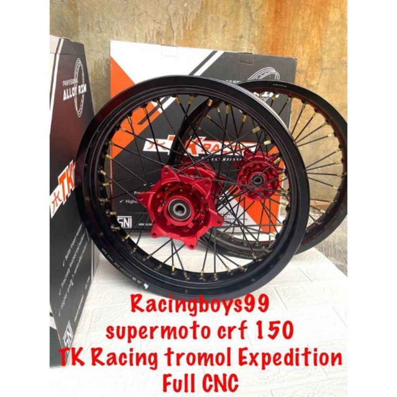 Velg Set Supermoto CRF 150L TK Racing + Tromol Full CNC Expedition Original