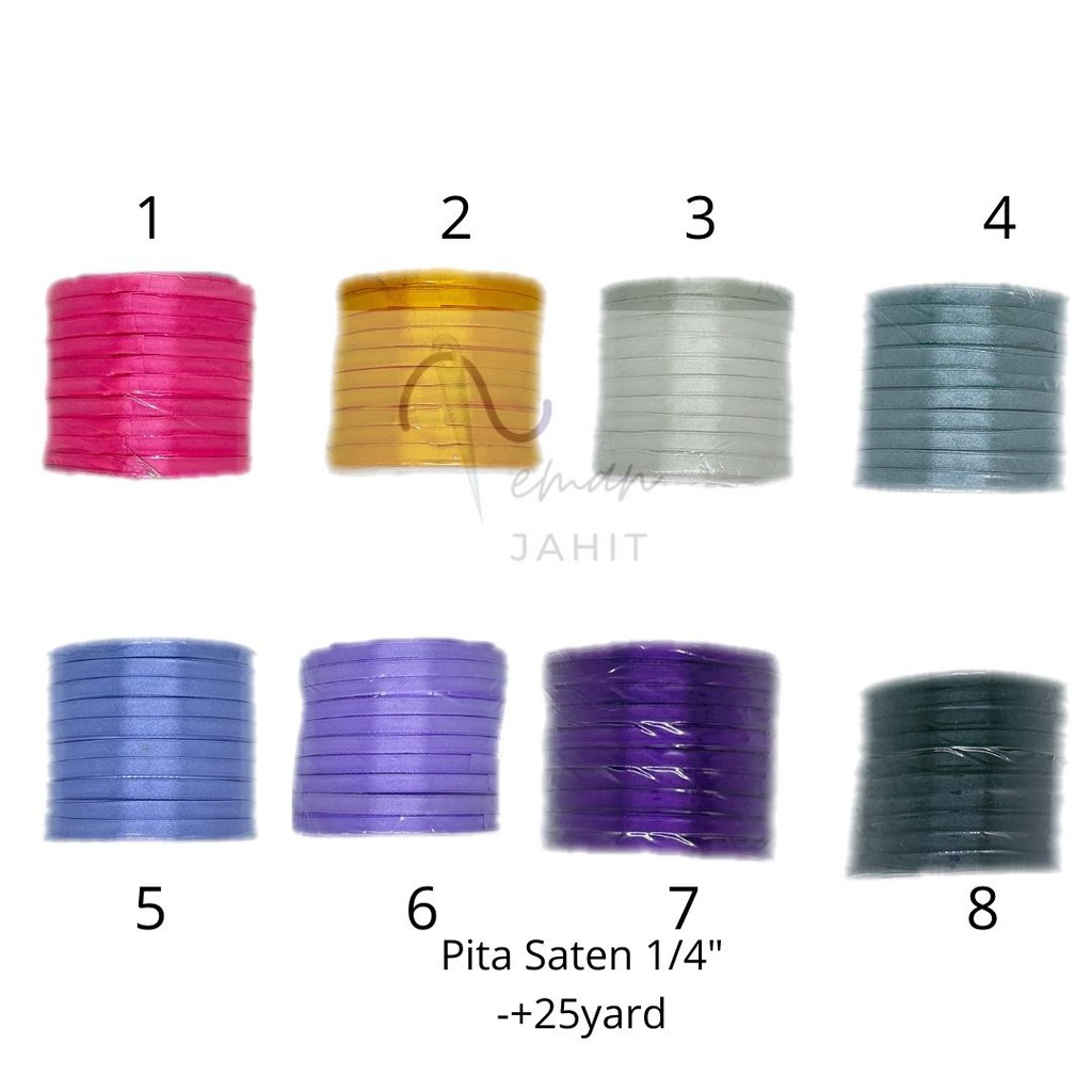 

Pita saten 1/4 " inch / 0.8 cm ( 25yard ) / Pita Kado / Pita serbaguna