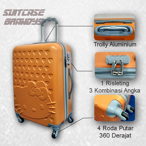 KOPER TAS WANITA & TRAVEL UKURAN 24 RODA 4 GRANDYS/ KOPER TRAVEL/ KOPER MURAH/ KOPER FIBER/ KOPER