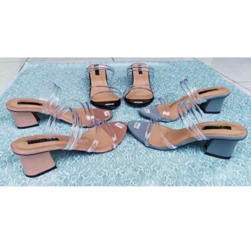 Sandal heels wanita model jelly cantik kekinian