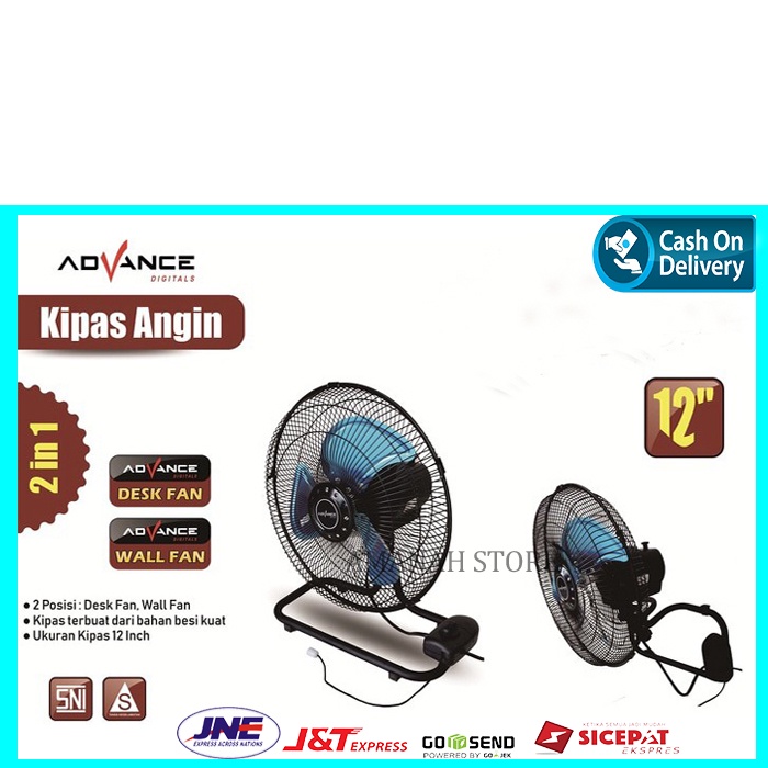 Kipas Angin Advance 2in1 TDS12   (bisa meja dan dinding)