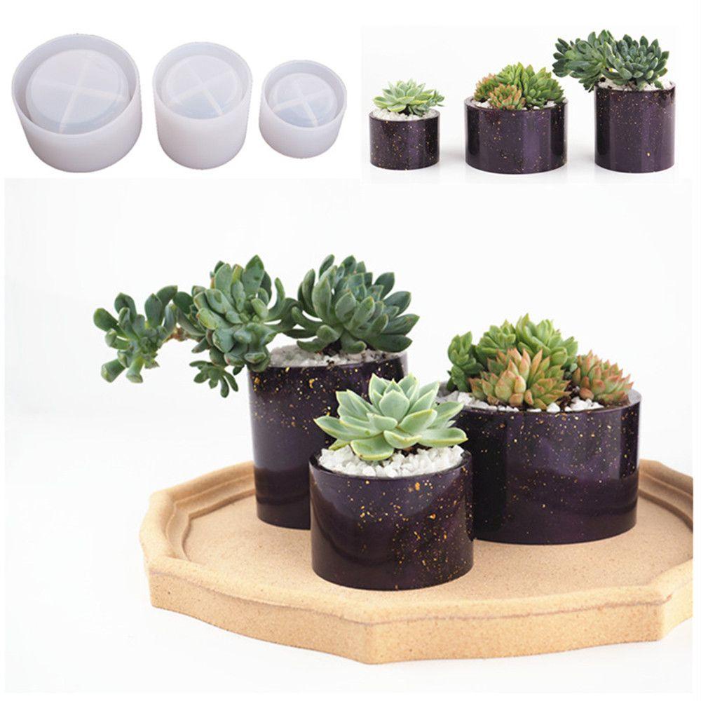 R-flower Crystal Resin Tray Cetakan DIY Casting Pot Bunga Resin Kerajinan Succulent Flower Pot