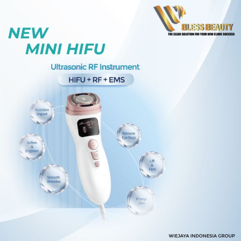 New Mini Hifu 3in1 HIFU RF EMS Anti Aging Wrinkle Kerutan Face Lifting