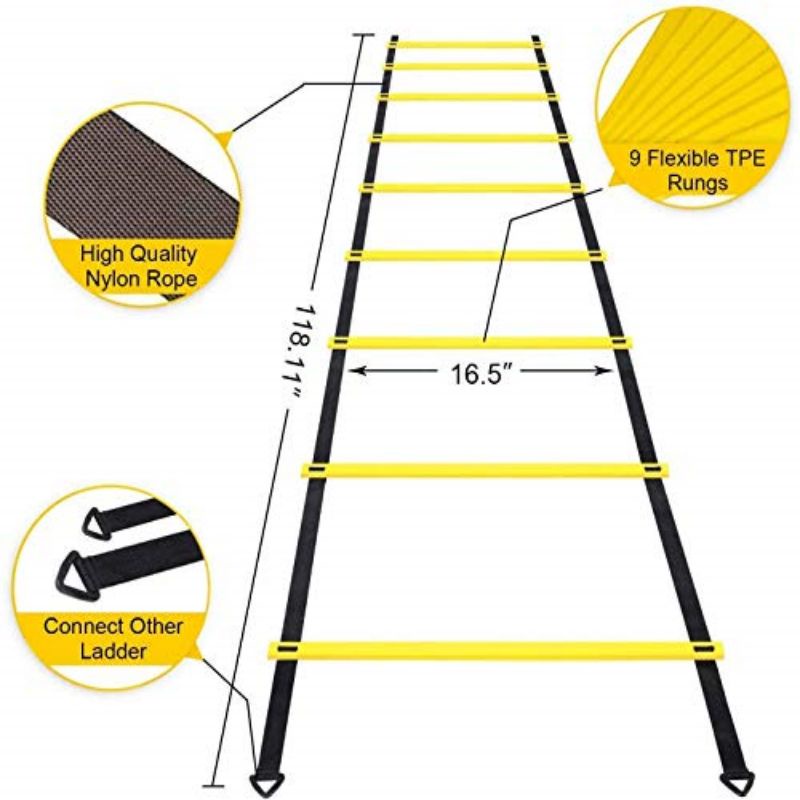 6m Agility Ladder Speed Ladder Drills Training/Tangga Ketangkasan kelincahan (6m 12 Bilah)