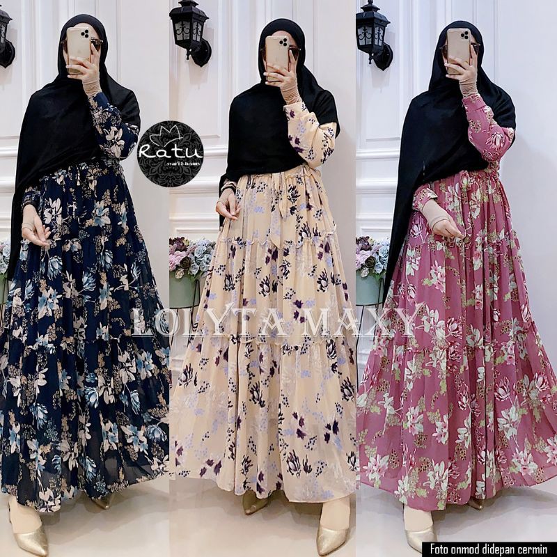 Lolyta Maxy by Ori Ratu *setelan gamis muslimah cantik nyaman dipakai*