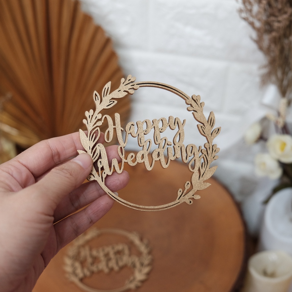 Hiasan Lasercut Happy Wedding