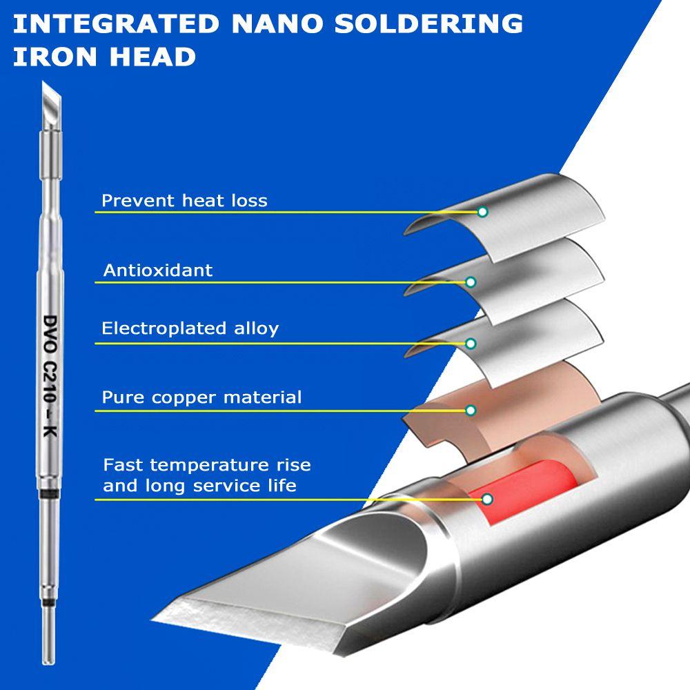 Preva C210 Solder Listrik Iron Tips Kepala Bebas Timah C210-I K SI T210 Gagang Alat Las