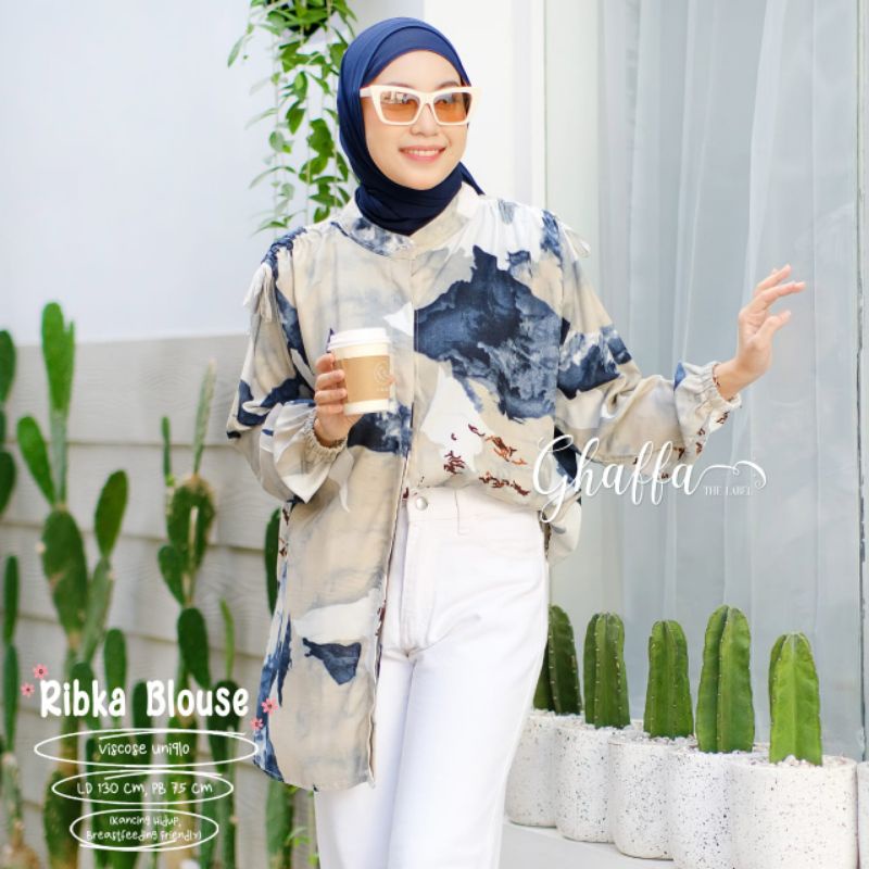 RIBKA BLOUSE BY GHAFFA THE LABEL / BLOUSE MOTIF MUSLIMAH / baju wanita kekinian