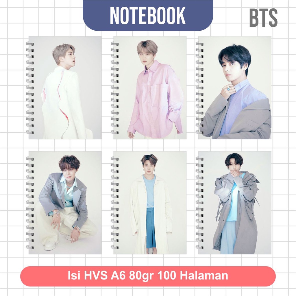 

Notebook A6 (10,5x14,5 cm) KPOP BTS Jimin Jungkook Jin Rap Monster RM V Kim Taehyun Suga Seri 3