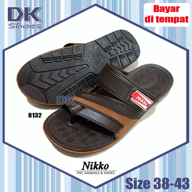 Nikko 8132 38-43 M-XL Sandal Pria Karet Sehari-hari / Sandal Santai / Sandal Bapak