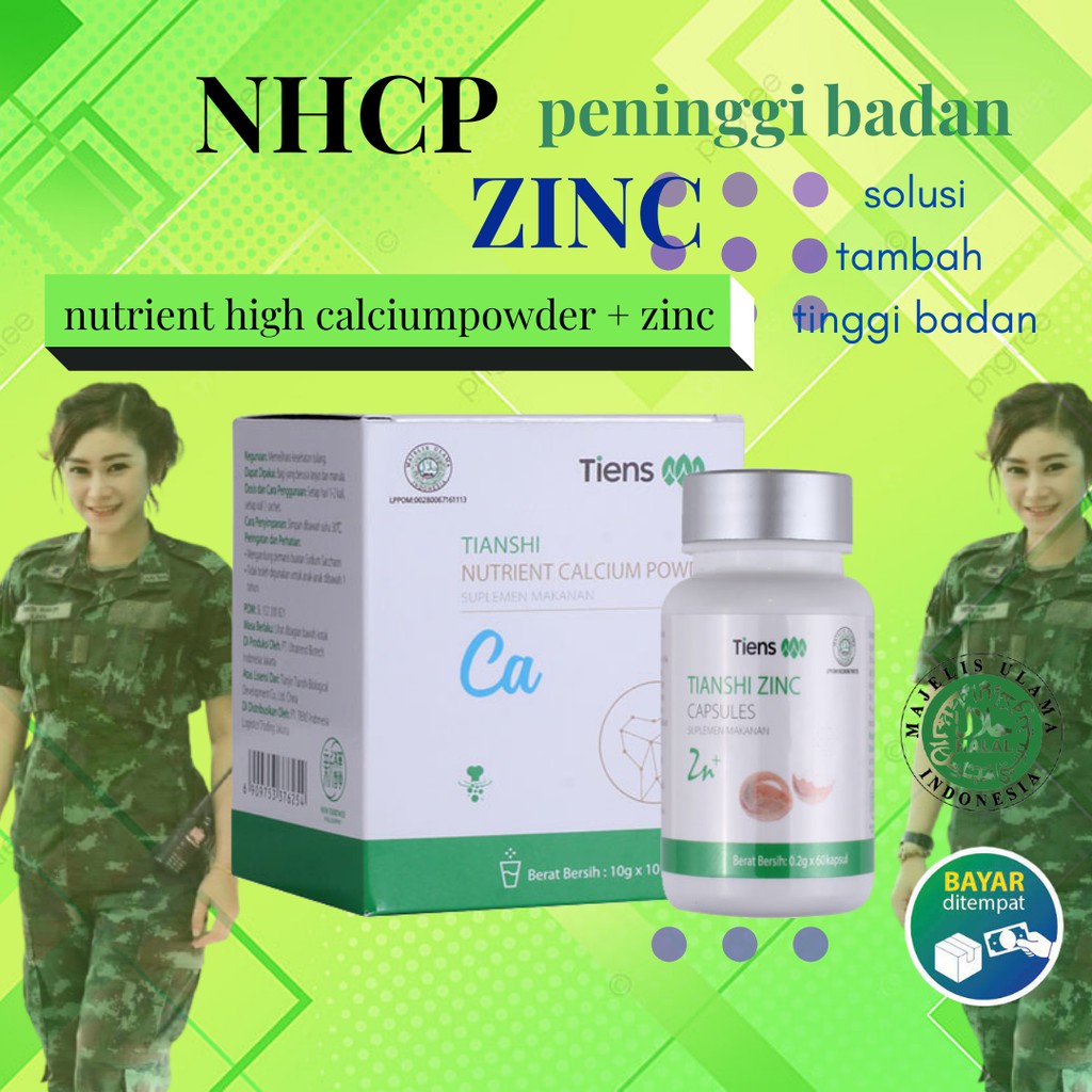 

peninggi badan tiens original suplemen susu kalsium penambah tinggi badan NHCP + ZINC capsule