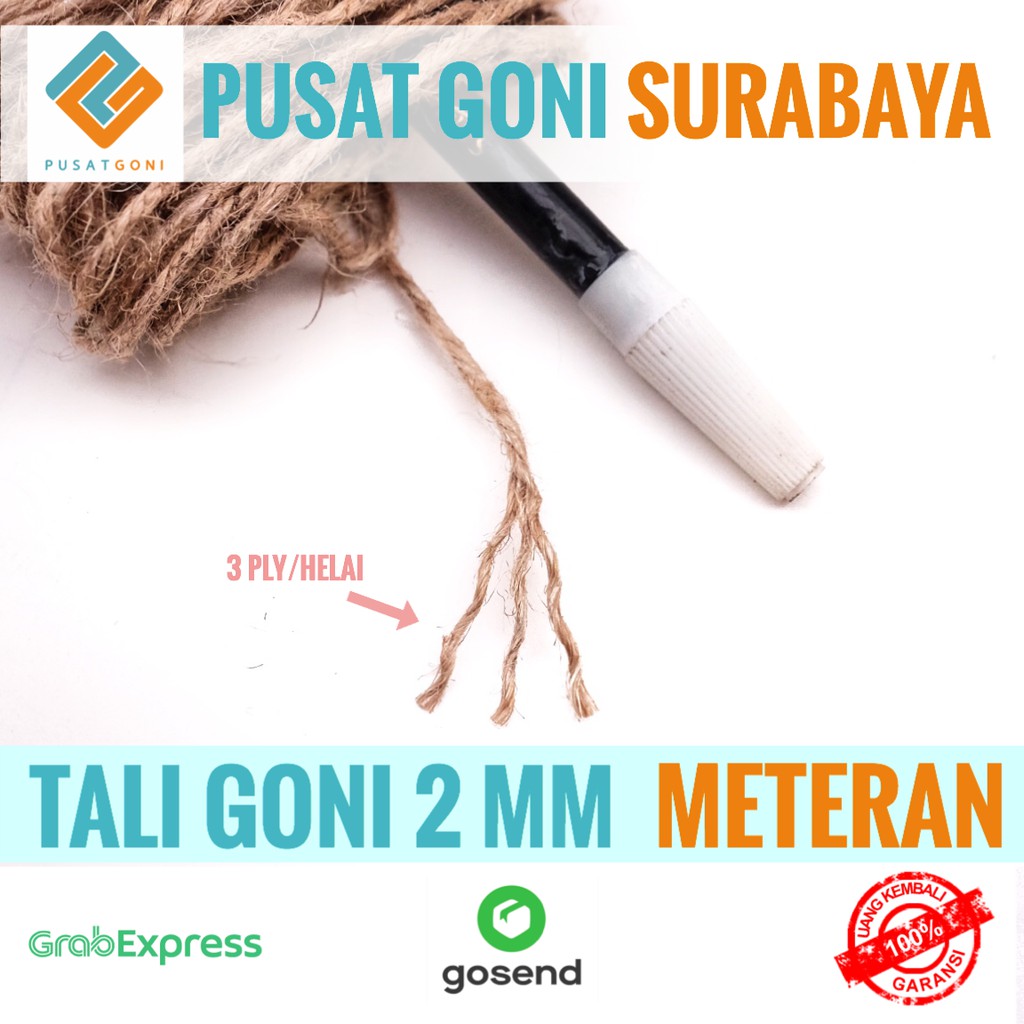 

Tali Goni 3 Ply Meteran - Tali Rami 2MM - Tali Souvenir - Tali Ikat Kado - Tali Craft Surabaya