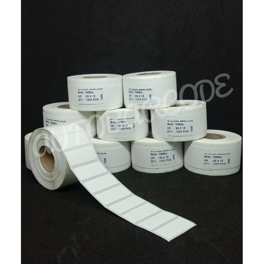 Stiker Label Barcode 1Line Thermal 33x15 isi 1.000 PCS Direct Thermal Label Harga 1 Line