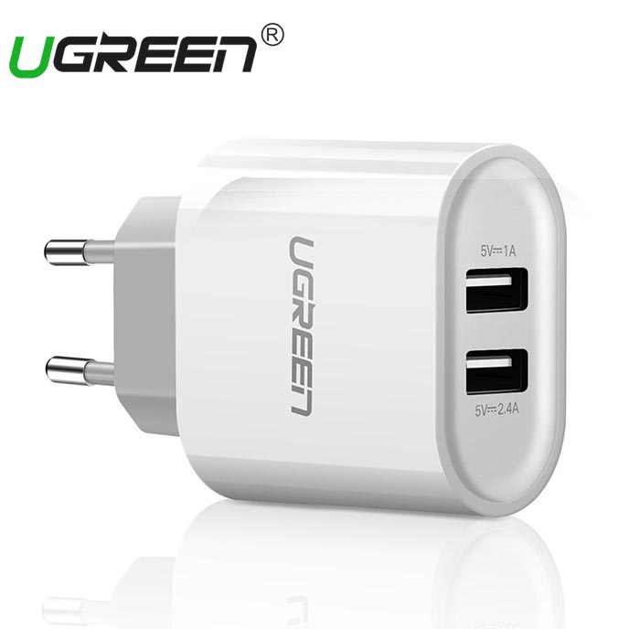 UGreen Dual USB Charger Fast Charging 3.4A EU Plug - 20384 - White