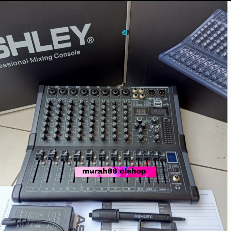 Mixer 8ch Ashley LM8 /LM 8 Original 8 Ch Bluetooth - USB FREE koper