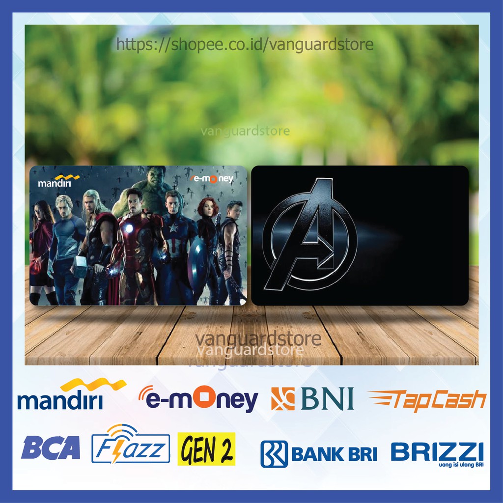 KARTU E MONEY E TOLL SUPERHERO AVENGERS ANIME 5 EMONEY MANDIRI FLAZZ BCA BNI TAPCASH BRIZZI-2 SISI