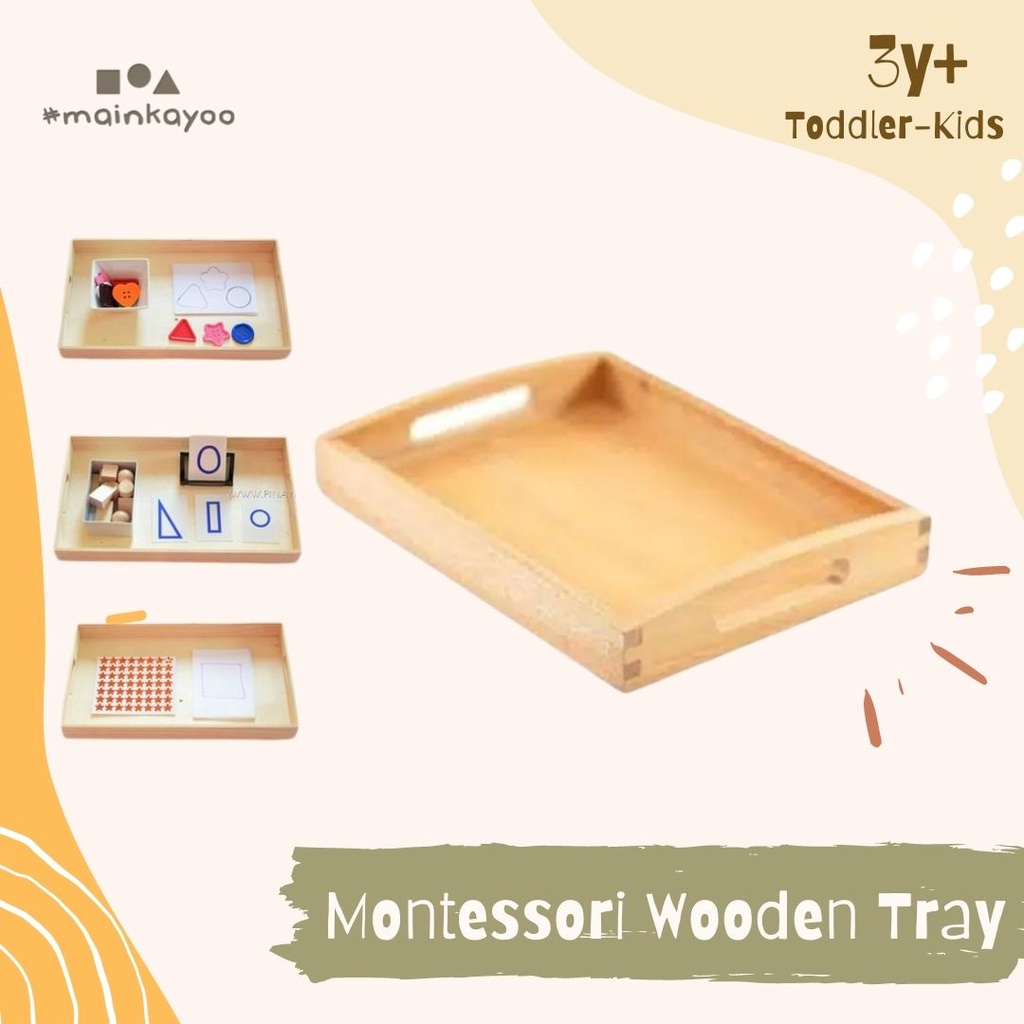 Montessori Wooden Tray - Wadah Bermain Montessori Anak