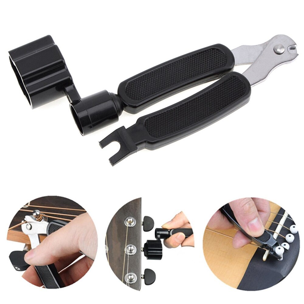 Pengganti Senar Gitar Multifungsi Tools 3 in 1 String Winder+Bridge Pins Puller+String Cutt