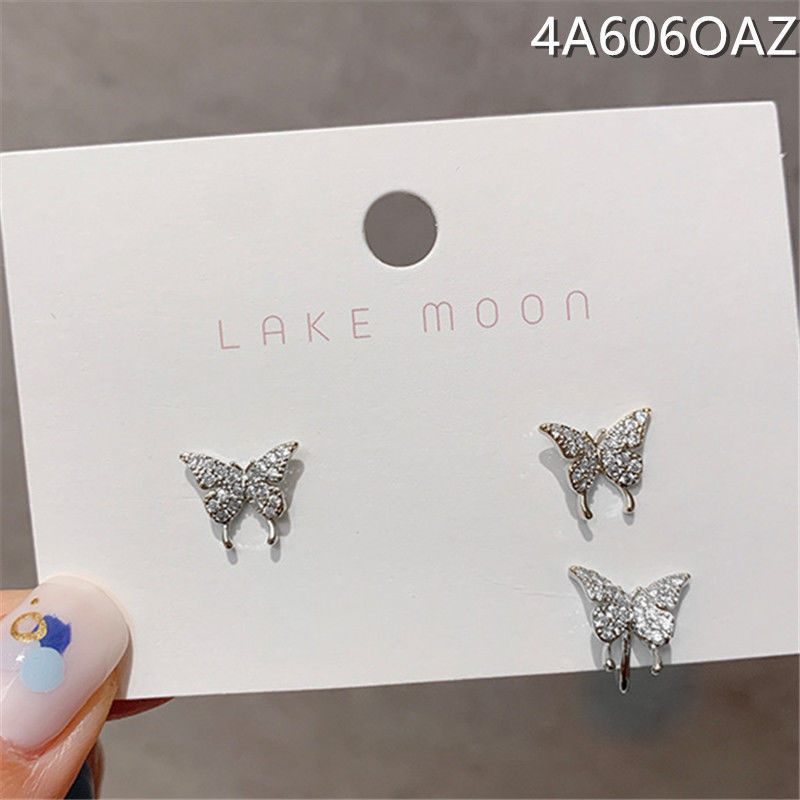 Anting Klip Mini Simple Model Kupu-Kupu Gaya Korea Untuk Wanita